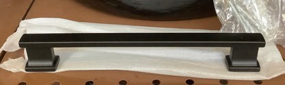 Style Selections 6-5/16-in, 160mm Center to Center Matte Black Square Handle Drawer