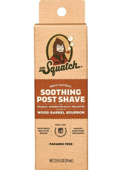 Dr. Squatch - Men’s Natural Soothing Post Shave - Wood Barrel Bourbon - 2.5 fl oz - With Bisabolol, Resurrection Plant & Shea Butter