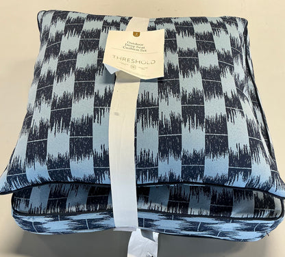 Ikat Woven Deep Seat Cushion Set - Light Blue/Navy - Threshold™ - Damaged Packaging (see pictures) - FOR PICKUP ONLY