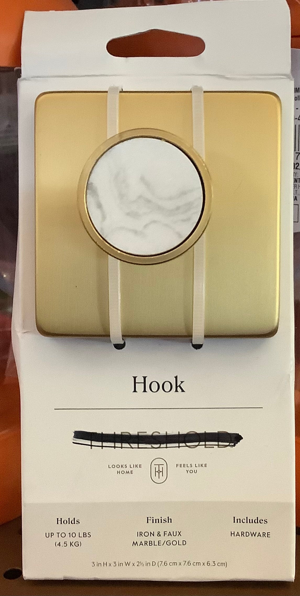 Metal & Faux Marble Hook
