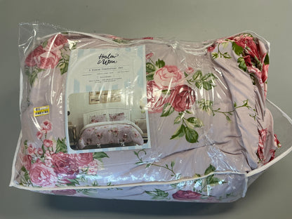 Harlow & Wzen - Ruched Comforter Set - Pink Floral - Repackaged (see pictures) - FOR PICKUP ONLY