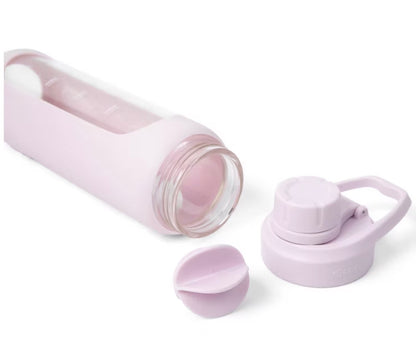 Blogilates 19oz Glass Protein Shaker Bottle with Silicone Sleeve - Pink