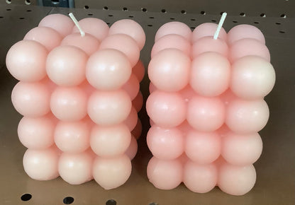 3.5" Unscented Bubble Sculpture Candle Cool Melon 12oz- 30Hr Burn Time