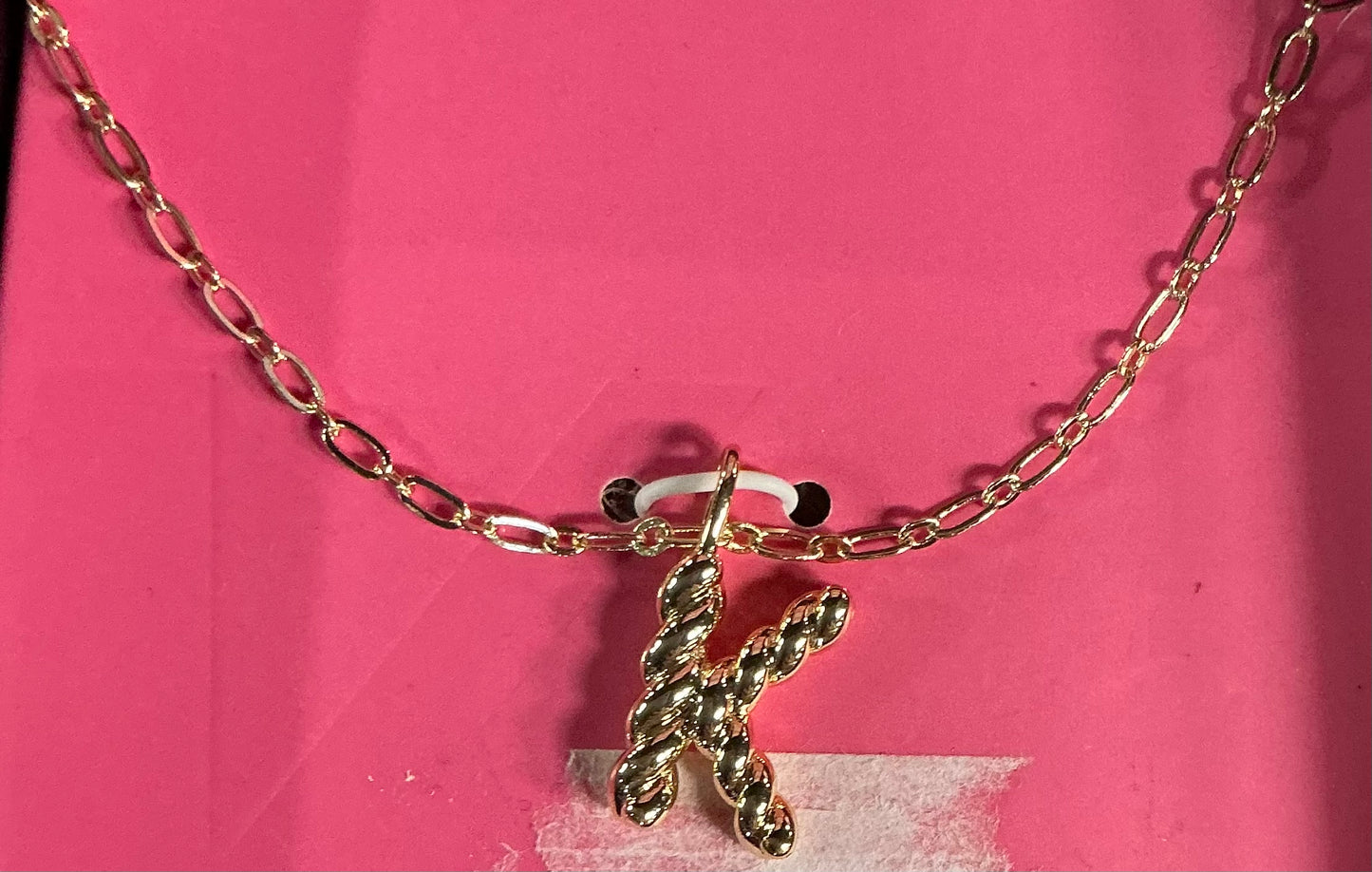 Gold Initial Necklace (AND) - Damaged Packaging (See Pictures)