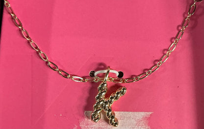 Gold Initial Necklace (AND) - Damaged Packaging (See Pictures)