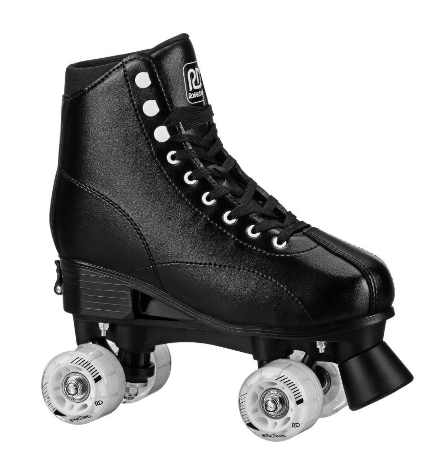 Roller Derby Youth Adult Custom Fit Quad Roller Skates - Black - Adjustable Size, Padded Boot Shaft - DAMAGED BOX