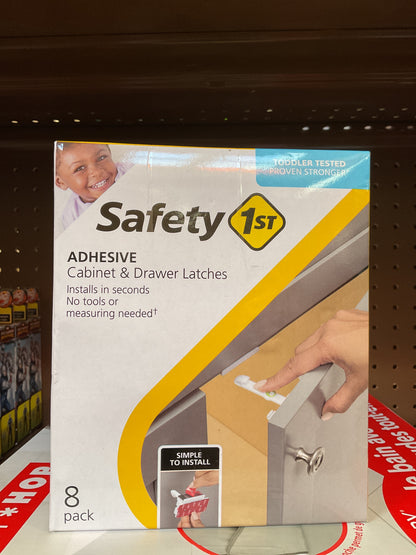 Safety 1st Adhesive Cabinet Latch For Childproofing - 8pk