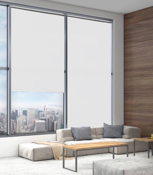 37.25"x72" Lumi Home Furnishings Blackout Tear-to-Fit Vinyl Roller Window Shade White: Indoor Wall Mount Blinds