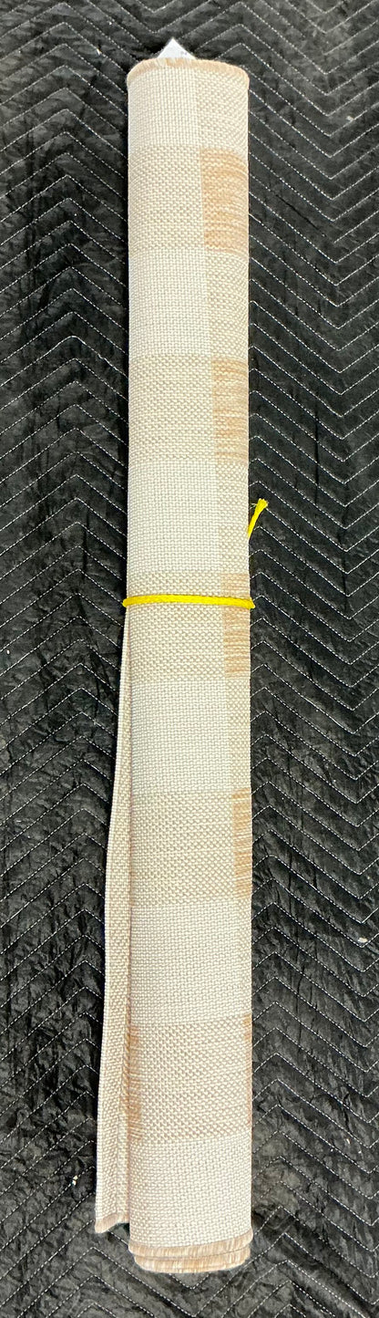 3.9'x5.4' Gingham Check Rectangular Woven Outdoor Area Rugs - Tan - Out of Package - May Have Minor Cosmetic Flaws (see pictures) - FOR PICKUP ONLY