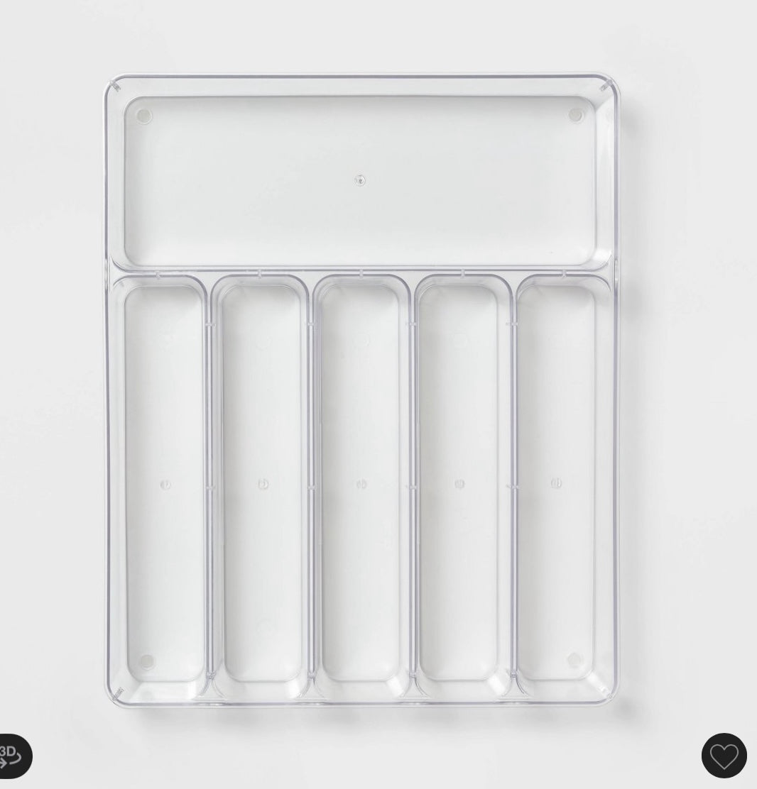 THRIFTY 70 - 6 compartment plastic drawer organizer - AS IS - CRACKED (see pictures) - FINAL SALE - NO RETURNS