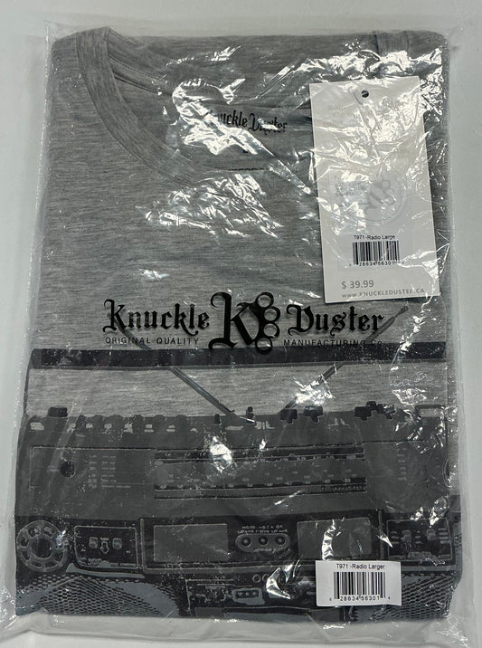Knuckle Duster Radio T-Shirt Heather Grey,Large-Men