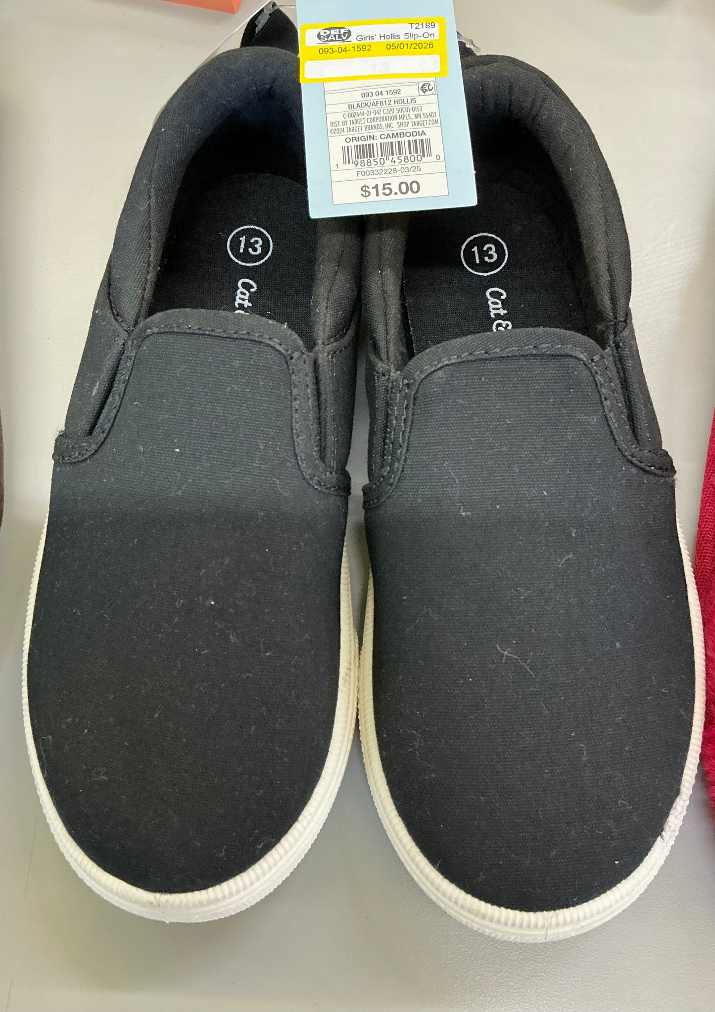 Black Cat & Jack Hollis slip-on sneakers for kids size 13
