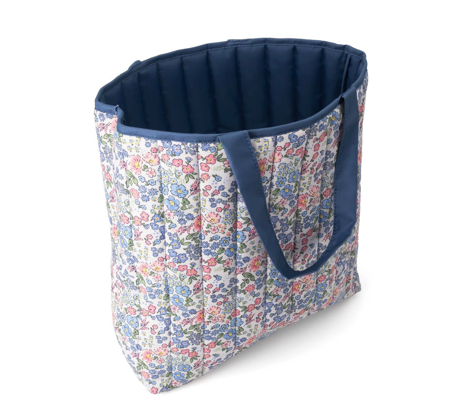 Quilted floral print tote bag