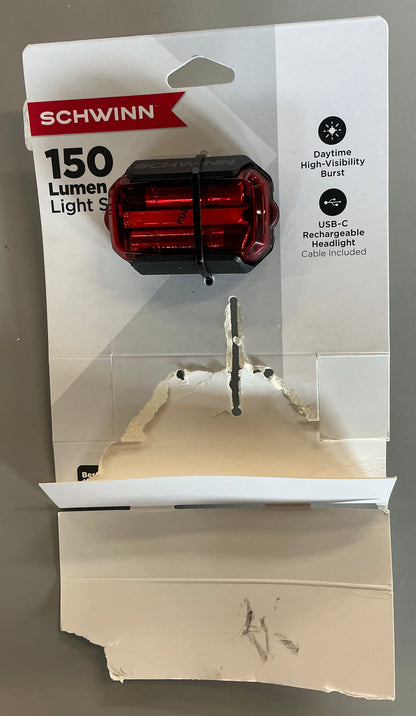 Schwinn 10 lumen taillight set - AS IS - MISSING HEADLIGHT