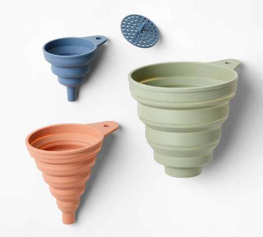 Figmint 4-piece silicone collapsible funnel set