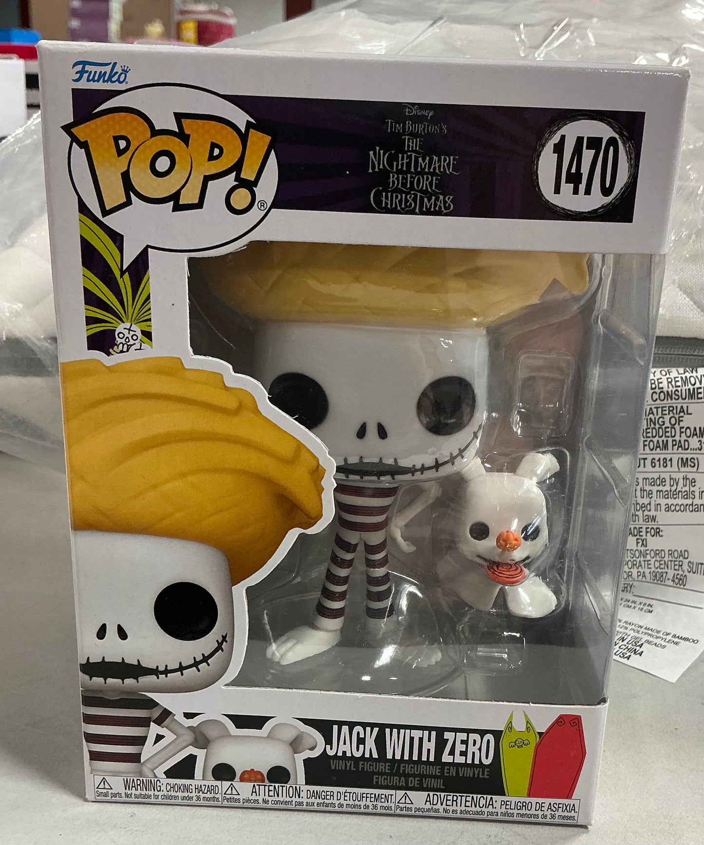 The Nightmare Before Christmas Jack with Zero Funko Pop - MINOR PACKAGE FLAWS - PRODUCT IS NEW
