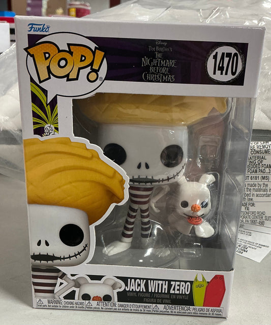 The Nightmare Before Christmas Jack with Zero Funko Pop - MINOR PACKAGE FLAWS - PRODUCT IS NEW