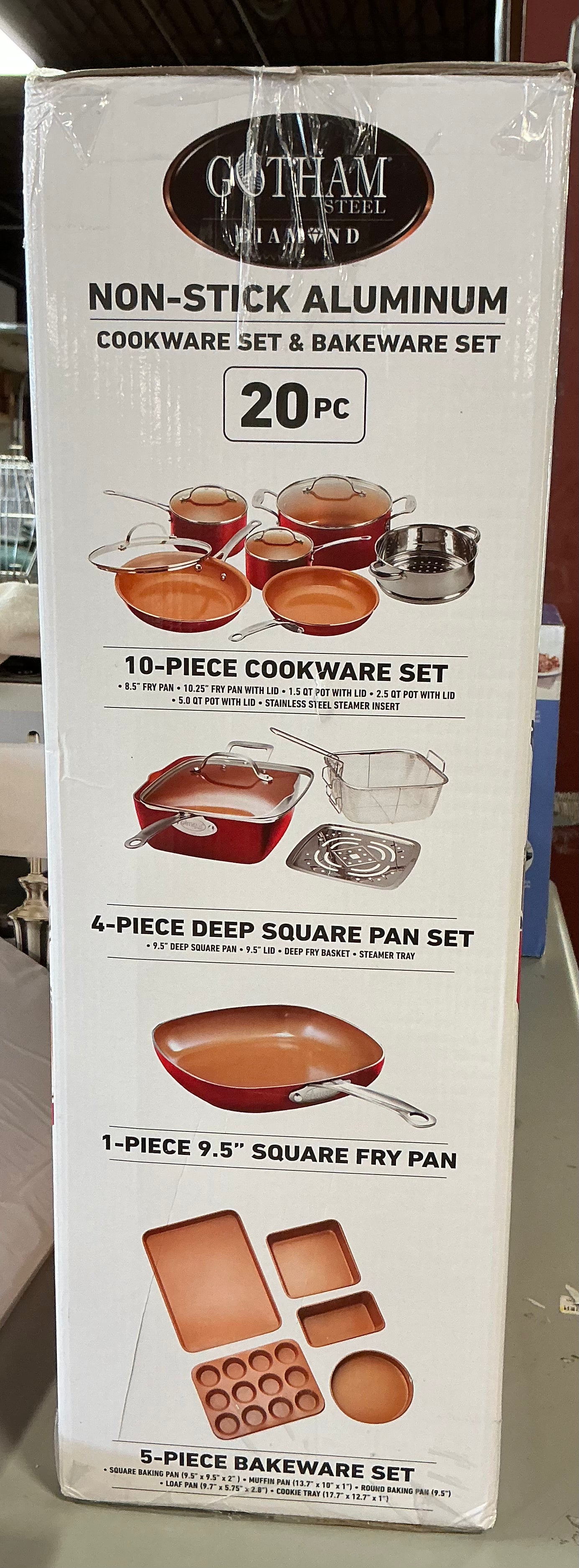 Gotham Steel 20-pc. Cookware Set red
