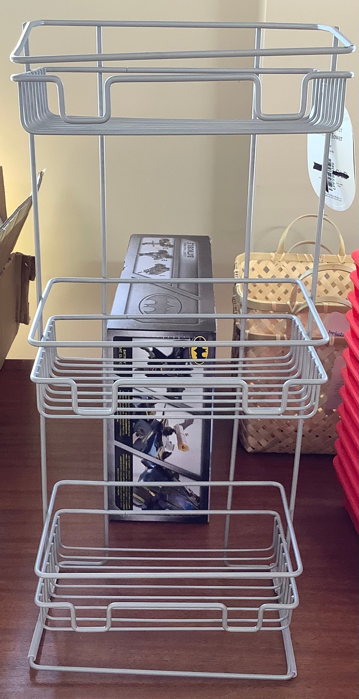 3 Tier Round Wire Shower Storage Tower Silver