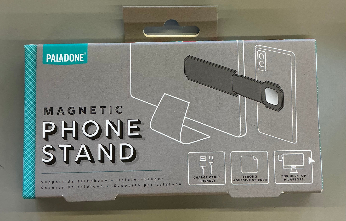 Paladone magnetic phone stand, a side mount holder for extending screens on desktop computers or laptops