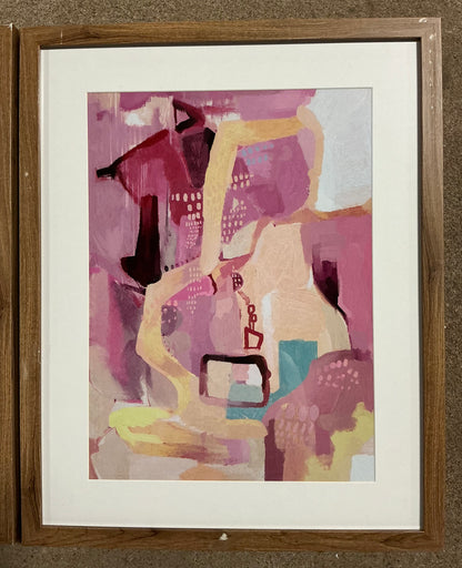 Abstract wall art set of 2 - 16x20” painterly collage - AS IS - SOME COSMETIC FLAWS - PICK UP ONLY