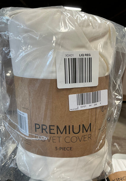 Premium 3-piece duvet cover set in a solid white color king/cal king