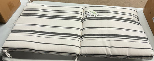 21”x43” woven stripe chair cushion Black/Ivory - SOME COSMETIC FLAWS - PICK UP ONLY