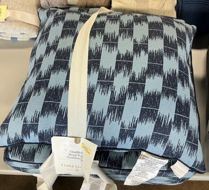 Ikat woven deep seat cushion set light blue/navy - PICK UP ONLY