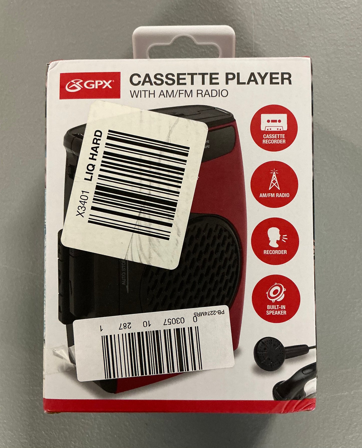 GPX AM/FM Radio with Portable Cassette Player - Open Box