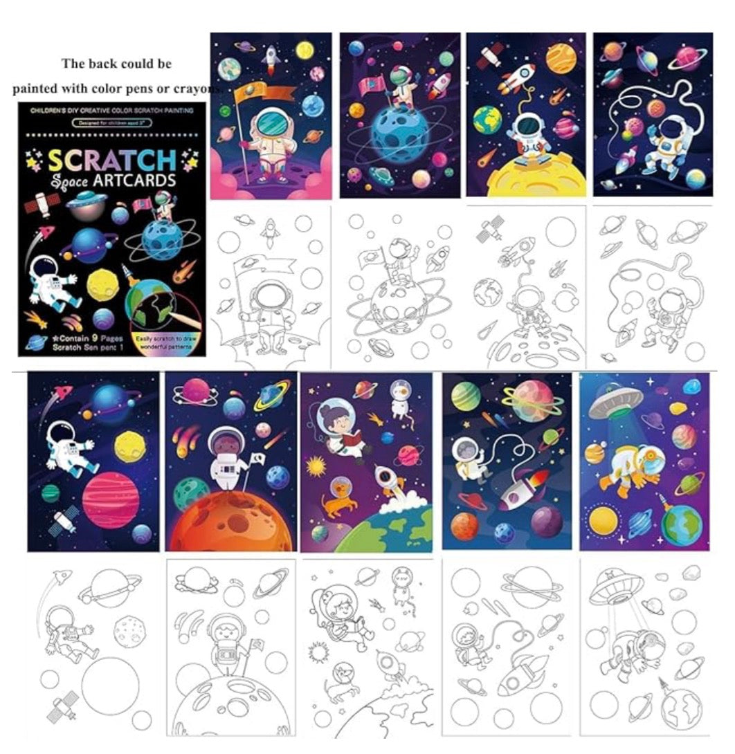 Fun Toys brand space-themed magic scratch art cards