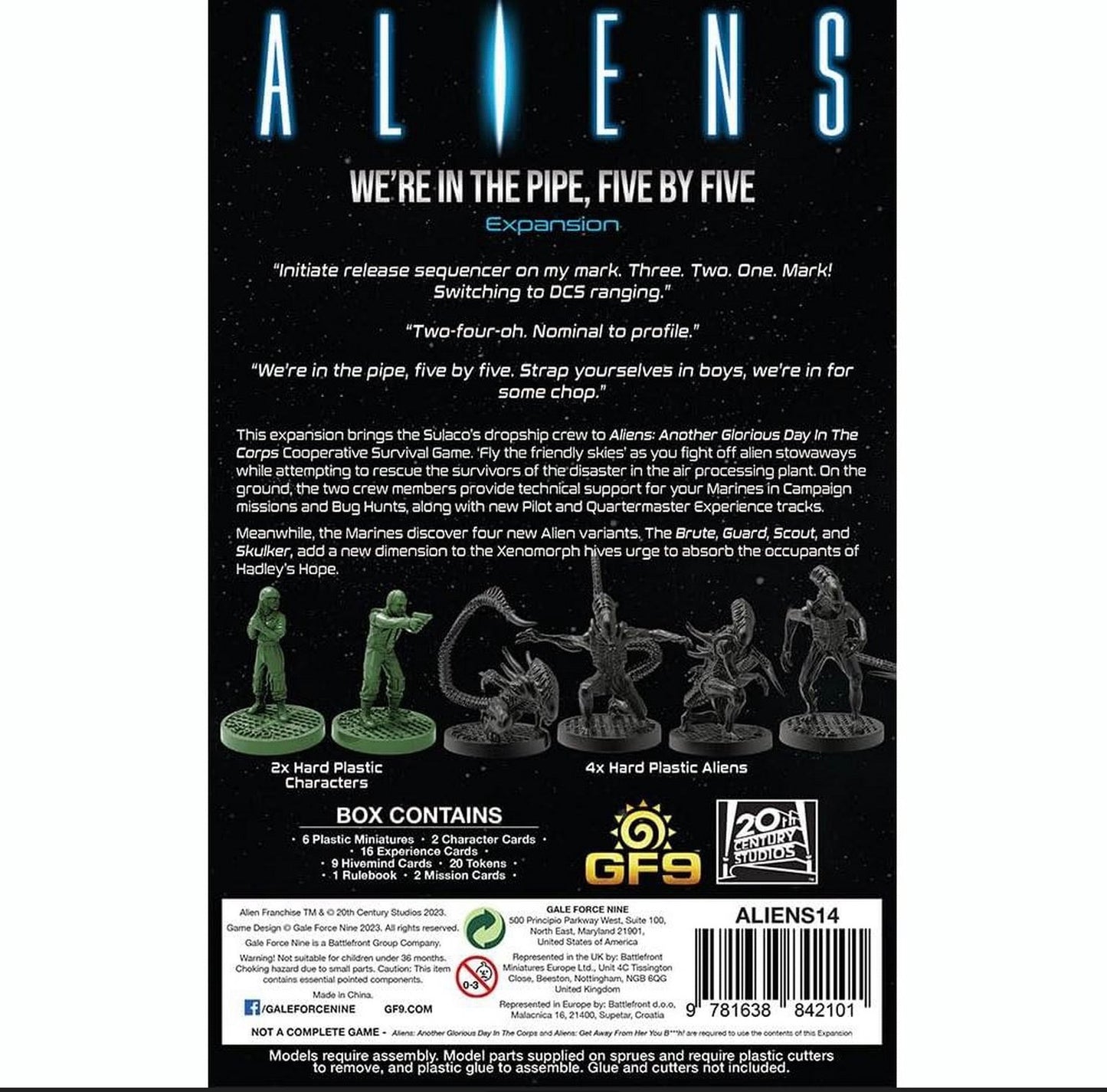 Aliens: We're in the Pipe, Five by Five expansion for the Aliens: Another Glorious Day in the Corps board game by Gale Force Nine
