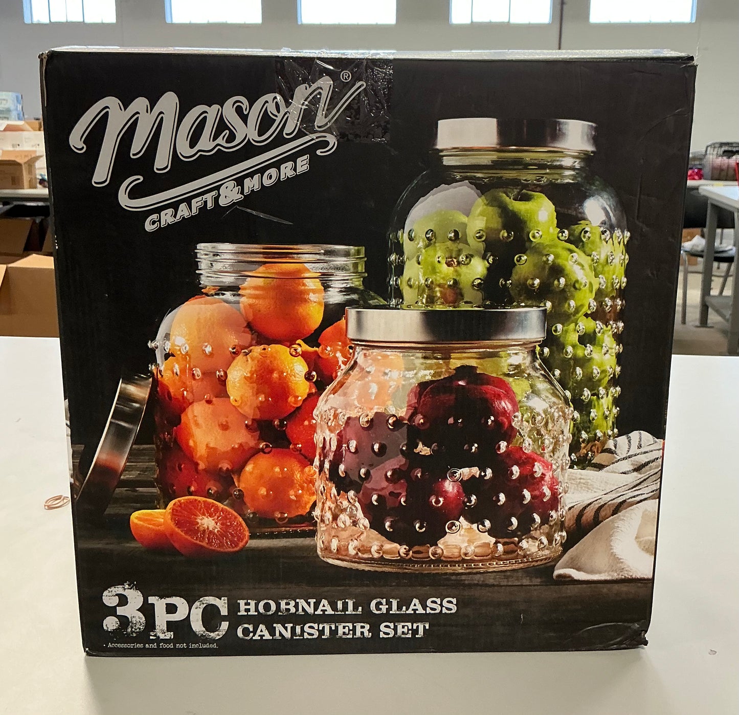 Tabletops Unlimited Mason Craft And More Glass 3-pc. Canister