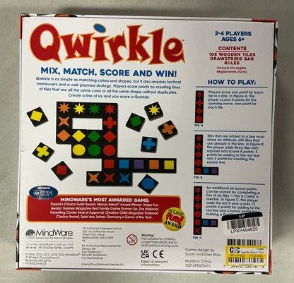 Qwirkle mix, match, score and win board game