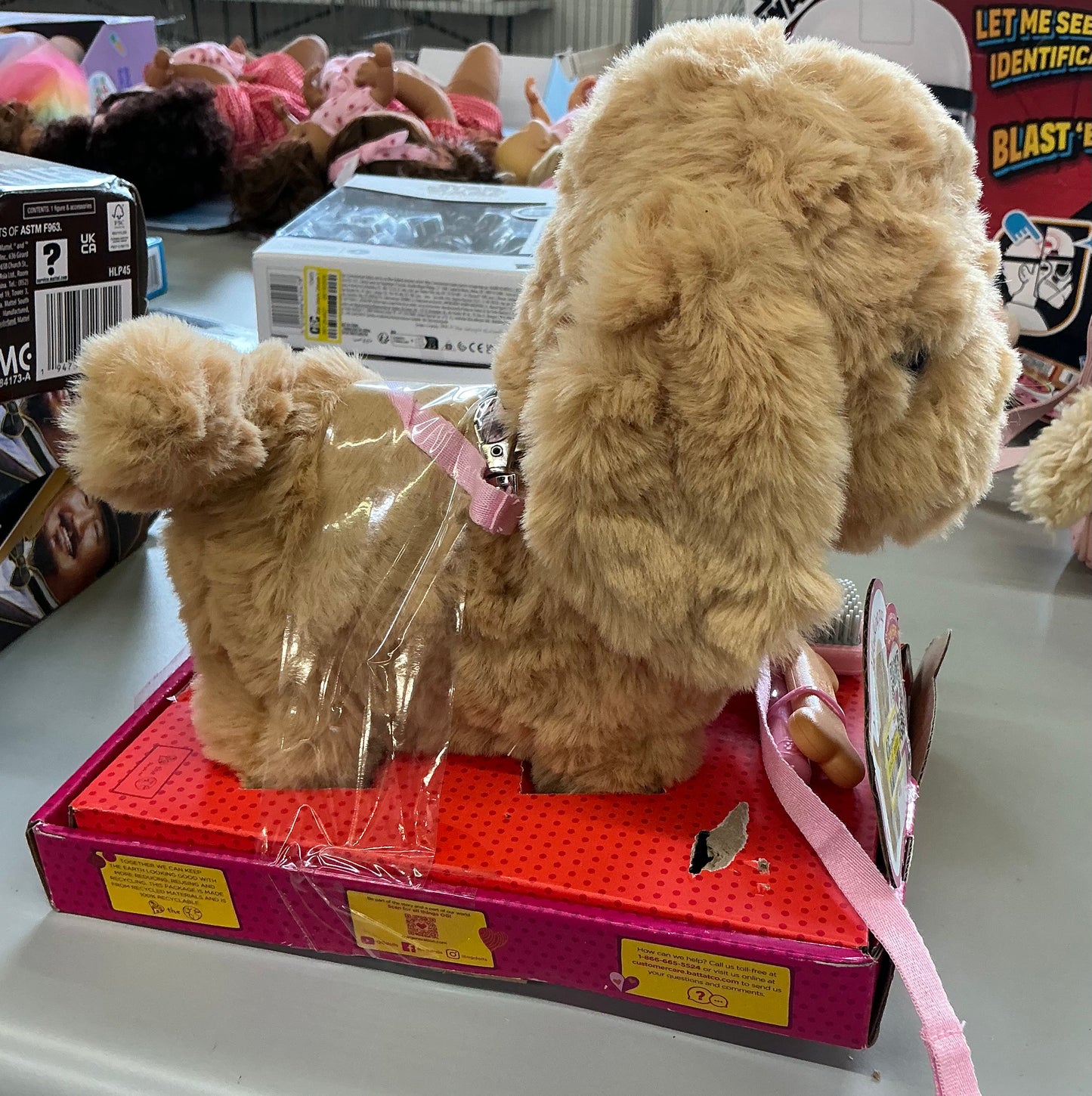 Our Generation playful paws Goldendoodle puppy walking & barking electronic interactive pet dog plush - OPEN PACKAGE