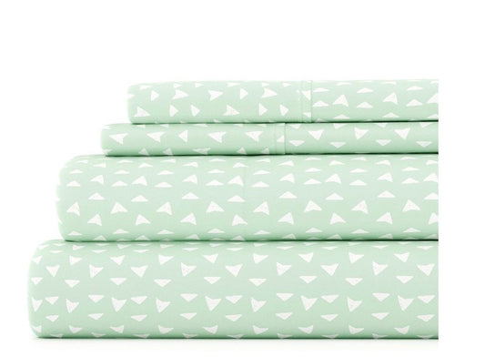 Casual Comfort Heart Pattern Deep Pocket Sheet Set 3 Pieces Twin-Included( 1 Pillowcase, 1 Fitted sheet and 1 Flat sheet)