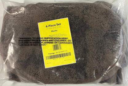 Garland Rug Prestige 4 Pieces Bath Set-Included(1 17”x24” Bath Rug,1 Standard Lid Cover,1 21”x24”Contour Bath Rug,1 21”x34” Bath Rug)-Mocha