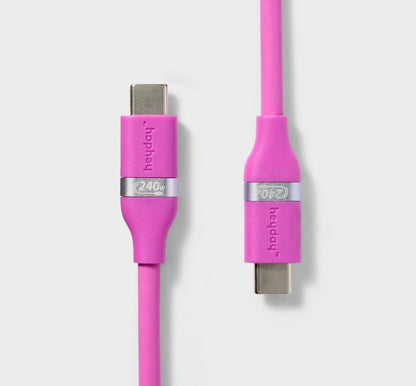 6-foot purple heyday USB-C to USB-C soft-touch fast charging cable