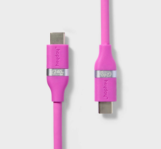 6-foot purple heyday USB-C to USB-C soft-touch fast charging cable