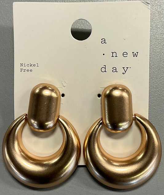 Gold-tone Door Knocker Earrings