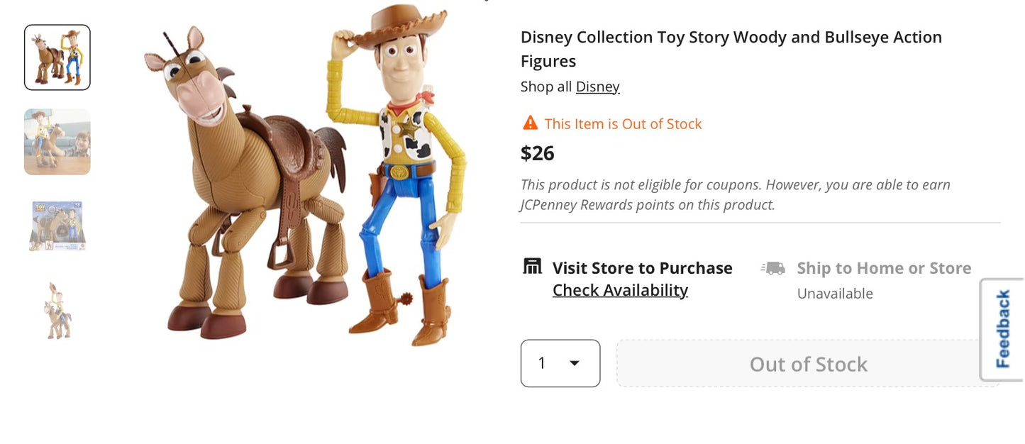 Disney Collection Toy Story Woody and Bullseye Action Figures