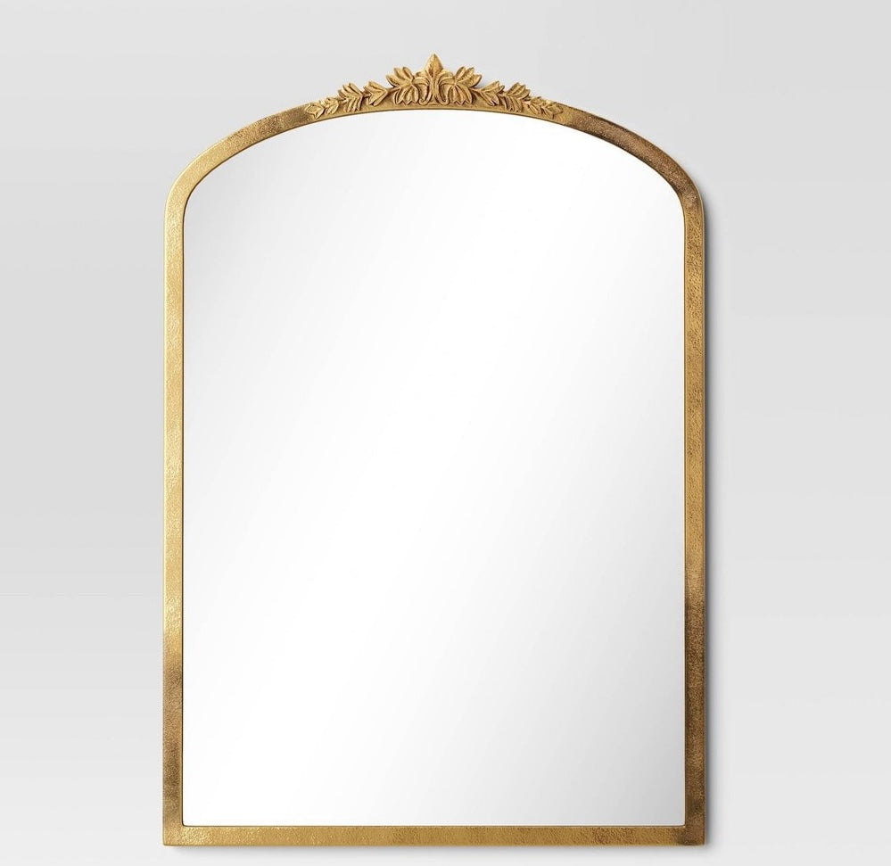 20x30” decorative gold wall mantle mirror gold - SOME MINOR COSMETIC FLAWS - PICK UP ONLY