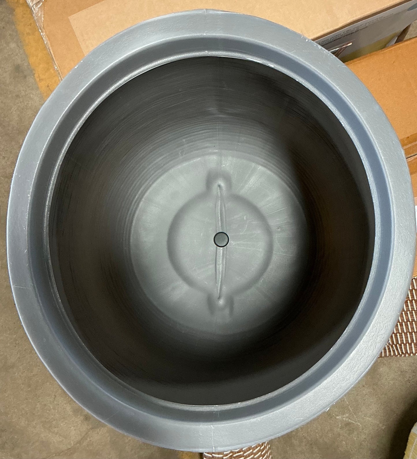Fluted outdoor planter gray 12” - PICK UP ONLY