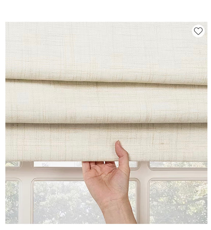 Roman Shade, 27”X64”, Ivory