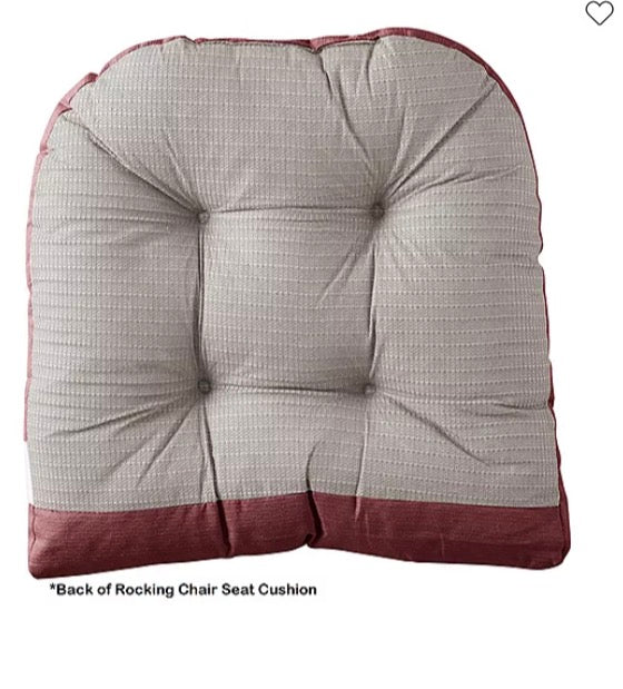 Sweet Home Collection™ Rocking Chair Cushion 2 Piece Tufted Non Slip Set of Upper and Lower Cushions