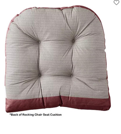 Sweet Home Collection™ Rocking Chair Cushion 2 Piece Tufted Non Slip Set of Upper and Lower Cushions