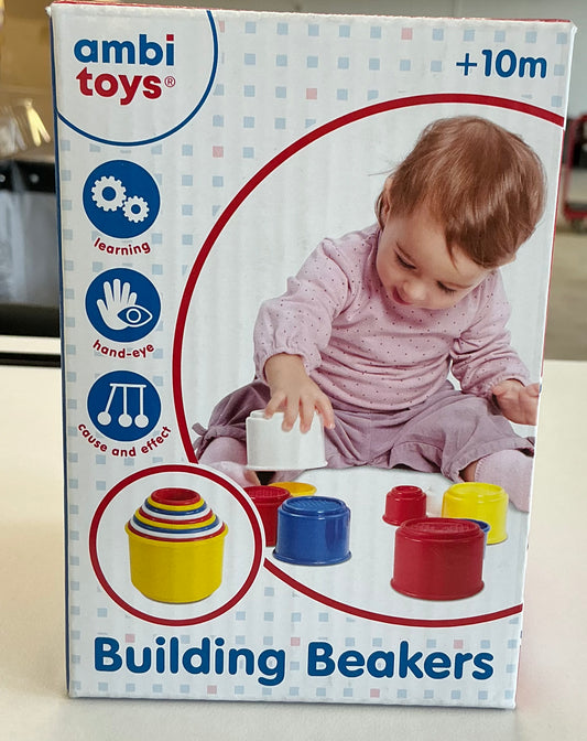 Ambi Toys Building Beakers, designed for children 10 months and older
