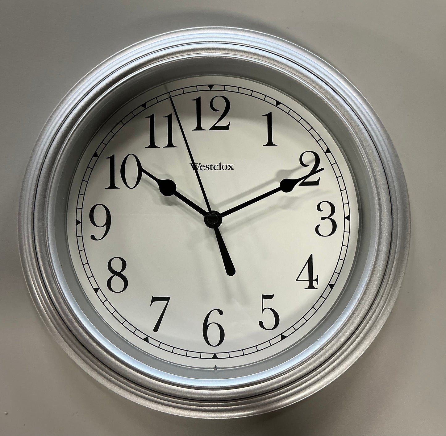 Westclox 9" Silver Round Analog Wall Clock