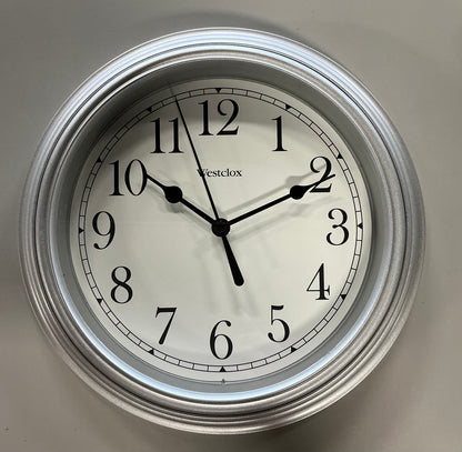 Westclox 9" Silver Round Analog Wall Clock