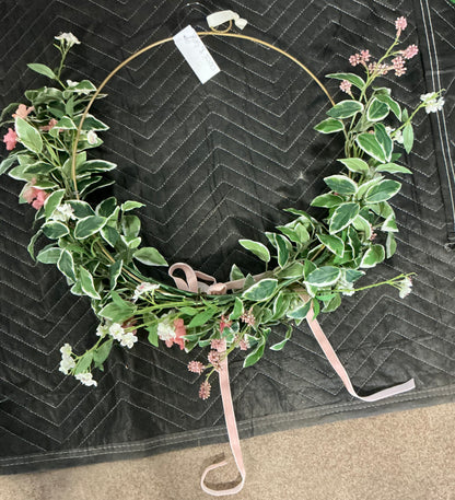 Spring floral asymmetrical wreath - PICK UP ONLY