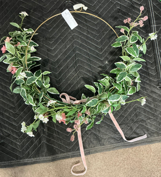 Spring floral asymmetrical wreath - PICK UP ONLY